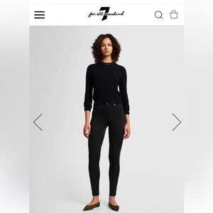 7 for All Mankind Black High Rise Skinny Jeans